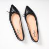 Black Leather Eleonora Pointed Ballerina