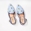 Slipper A Punta Sorrento - Cotone - Righe Azzurre