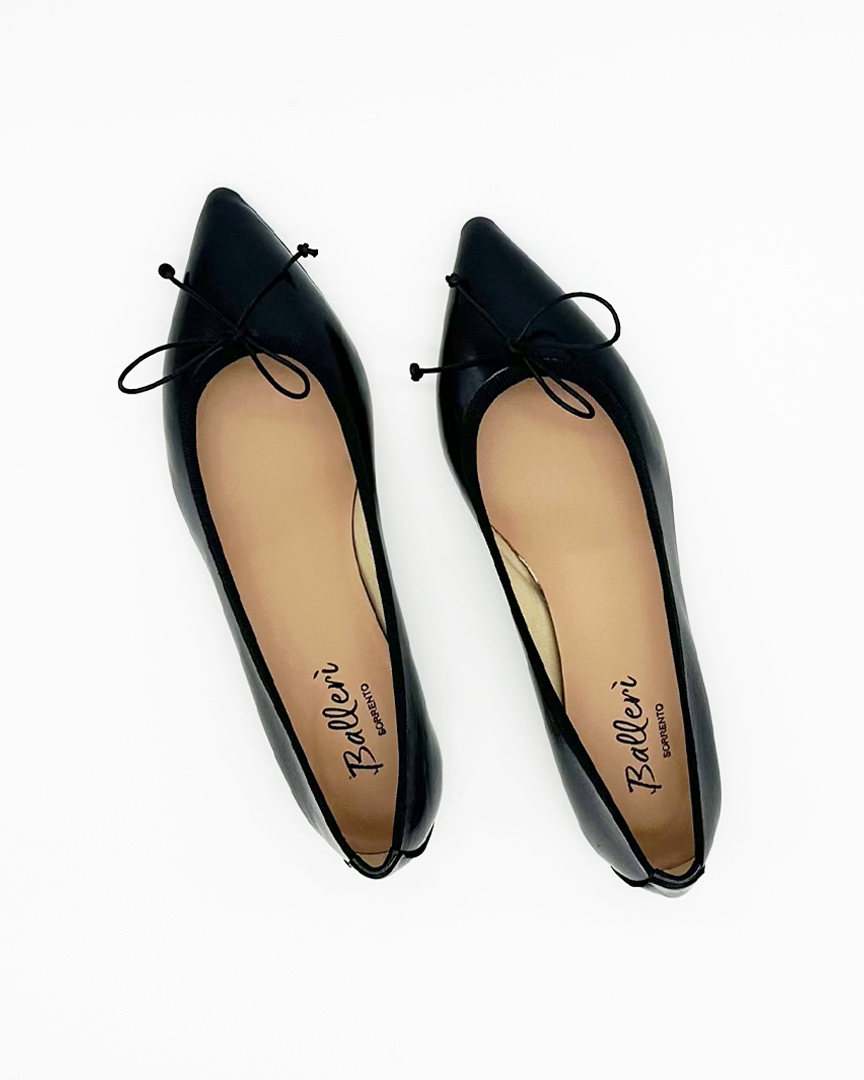 Ballerina a punta Eleonora Vernice Soft Nero